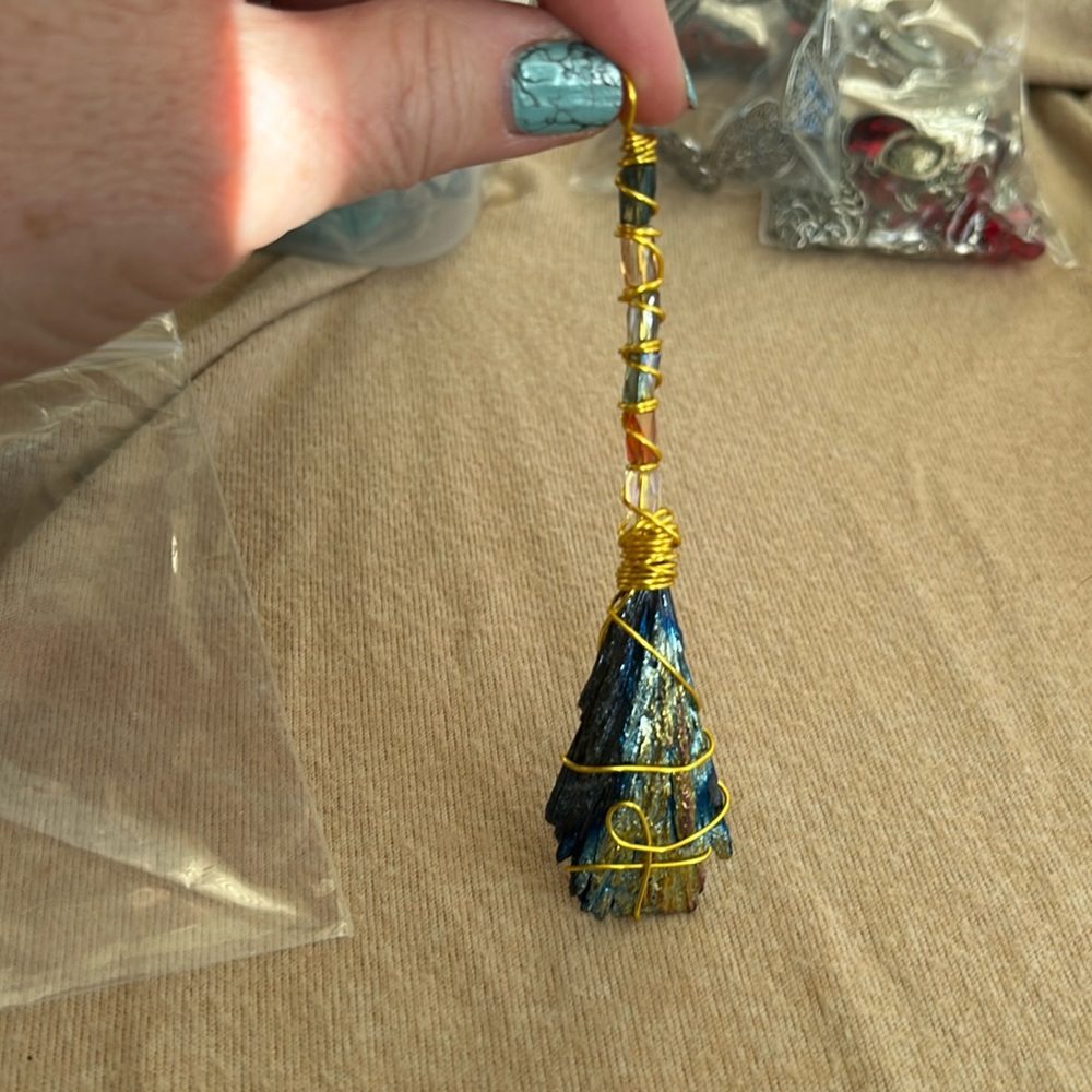Handmade witches broom pendant